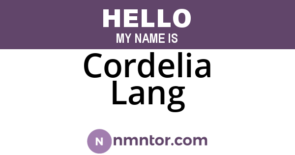Cordelia Lang