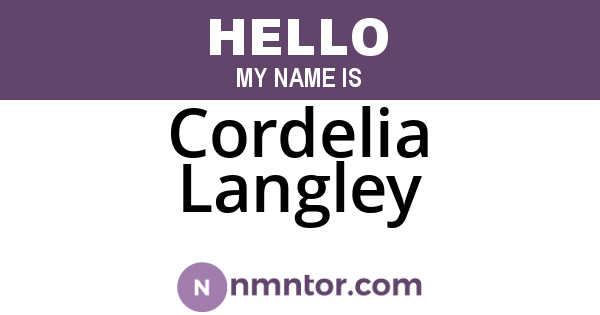 Cordelia Langley