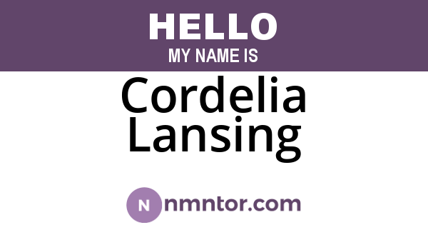 Cordelia Lansing