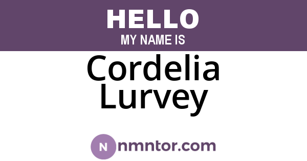 Cordelia Lurvey