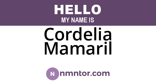Cordelia Mamaril