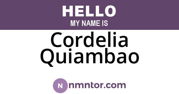 Cordelia Quiambao