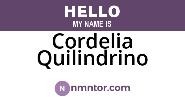 Cordelia Quilindrino