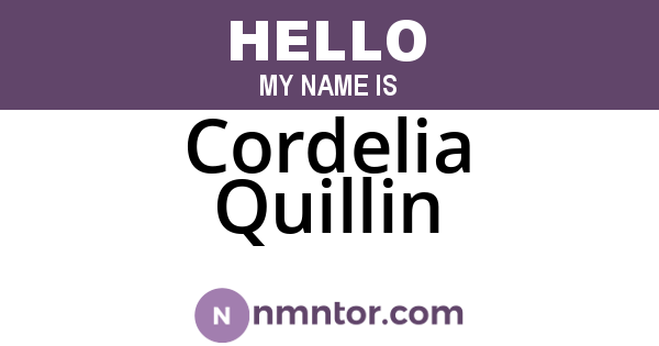 Cordelia Quillin