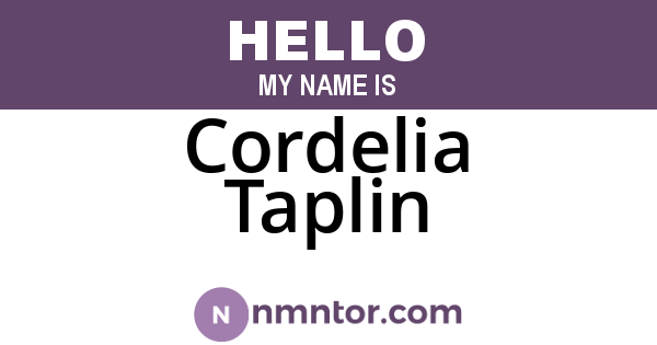Cordelia Taplin