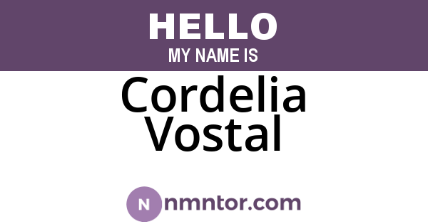 Cordelia Vostal