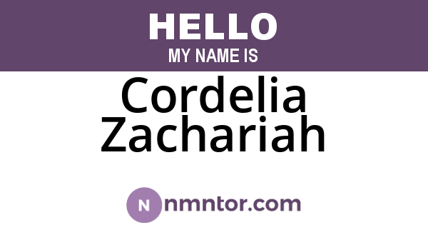 Cordelia Zachariah