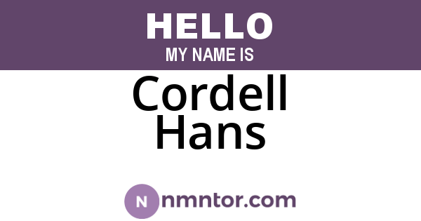 Cordell Hans