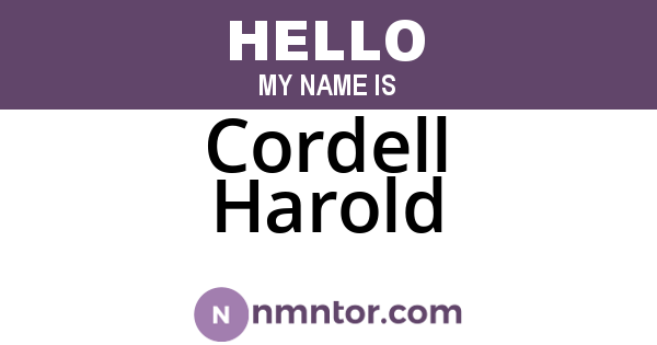 Cordell Harold