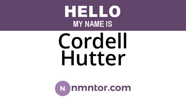 Cordell Hutter