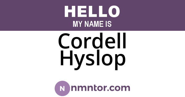 Cordell Hyslop