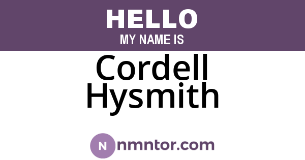 Cordell Hysmith