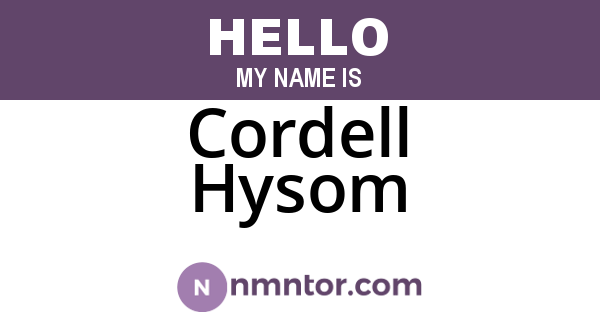 Cordell Hysom