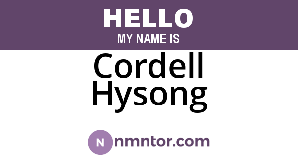 Cordell Hysong