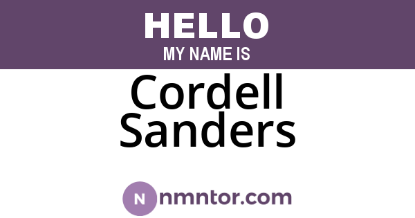 Cordell Sanders