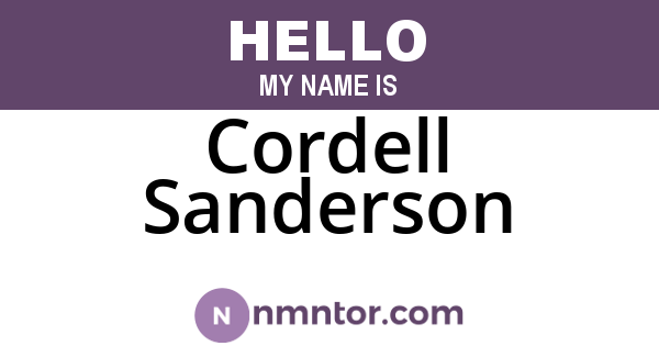 Cordell Sanderson