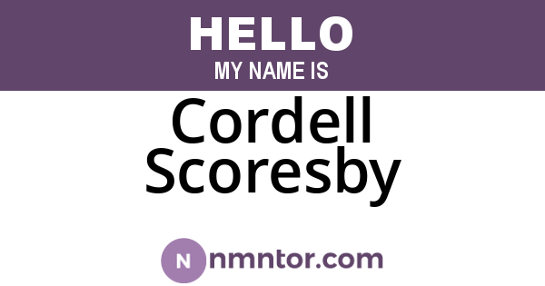 Cordell Scoresby