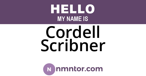 Cordell Scribner