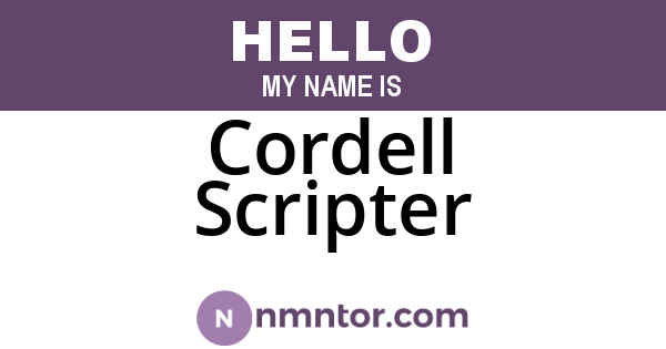 Cordell Scripter
