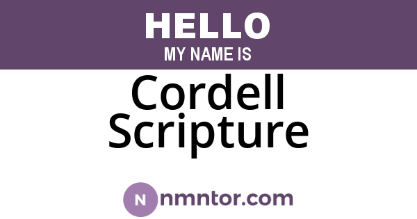 Cordell Scripture
