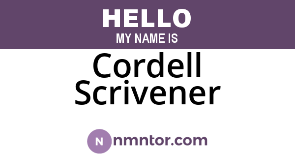 Cordell Scrivener