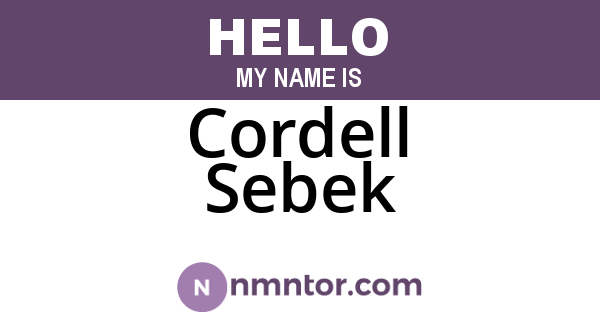 Cordell Sebek
