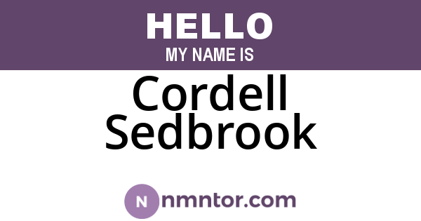 Cordell Sedbrook