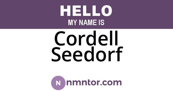 Cordell Seedorf