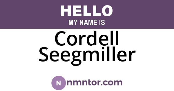 Cordell Seegmiller