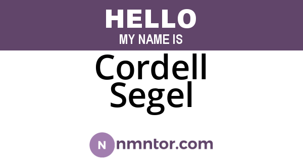 Cordell Segel
