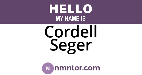 Cordell Seger