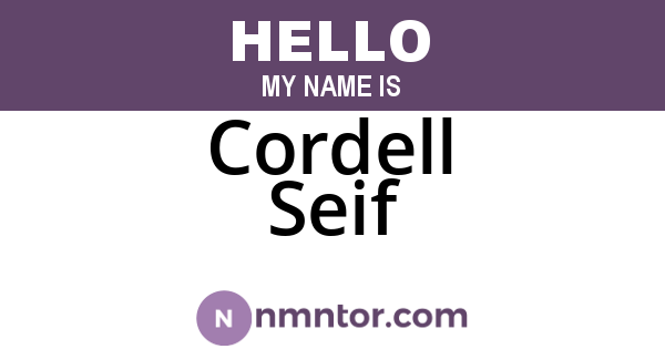 Cordell Seif