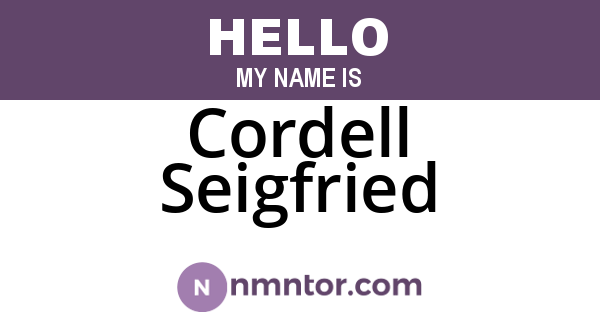 Cordell Seigfried