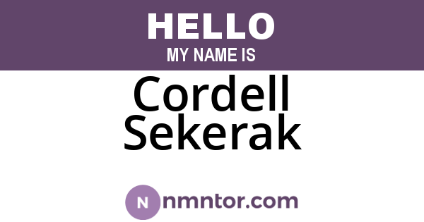 Cordell Sekerak