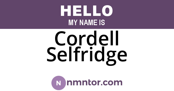 Cordell Selfridge