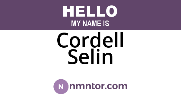 Cordell Selin