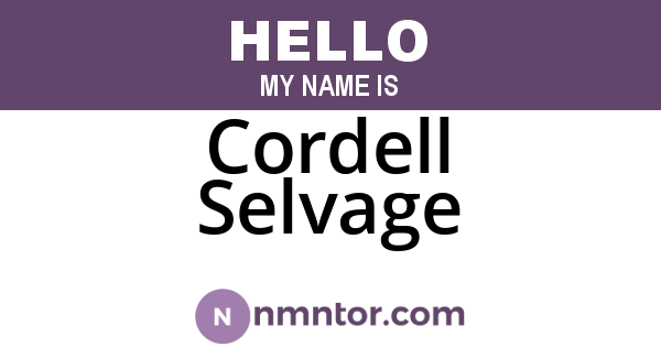 Cordell Selvage