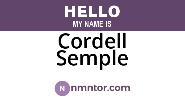 Cordell Semple