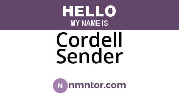 Cordell Sender