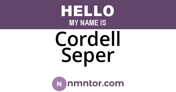 Cordell Seper