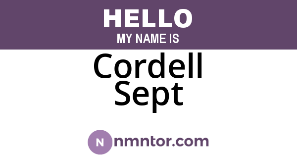 Cordell Sept