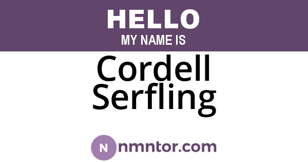 Cordell Serfling
