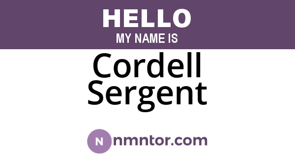 Cordell Sergent