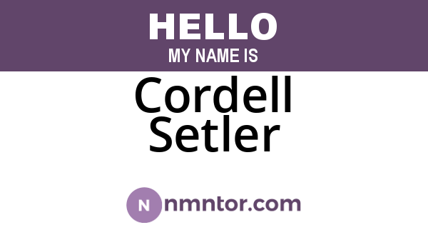 Cordell Setler