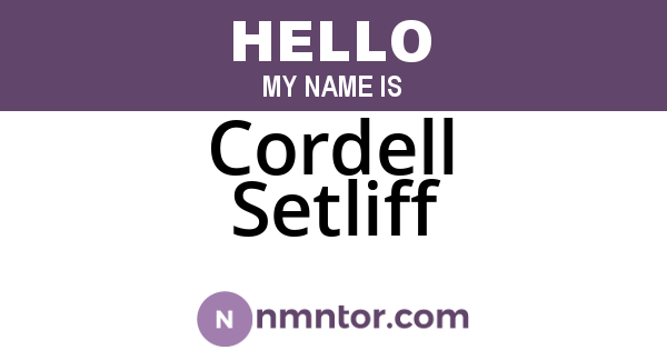 Cordell Setliff