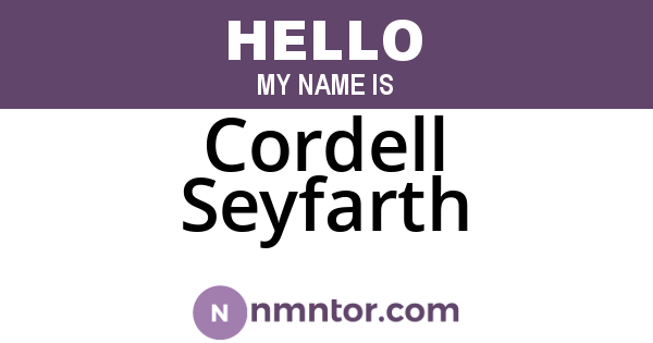 Cordell Seyfarth