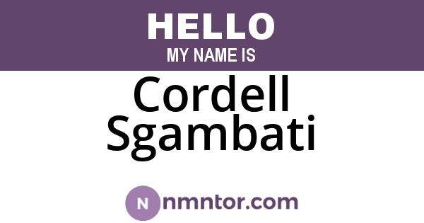 Cordell Sgambati