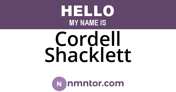 Cordell Shacklett