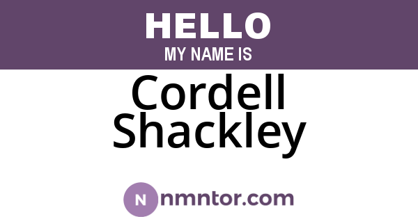 Cordell Shackley
