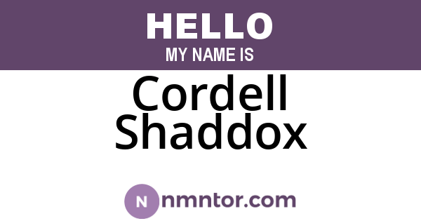 Cordell Shaddox